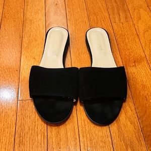 Women's Sophia Milano black leather slides